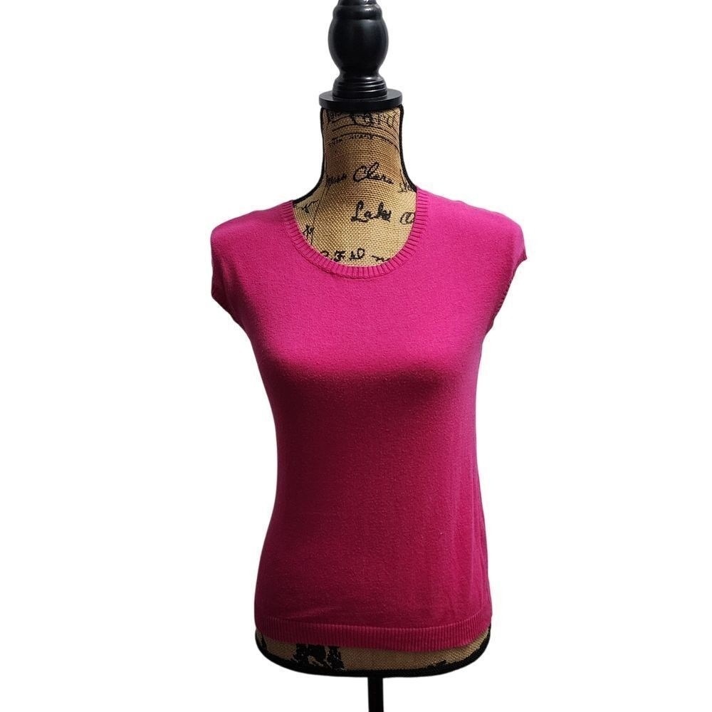 Worthington Pink Sleeveless Knit Top Casual Summer Sweater Vest Size Small